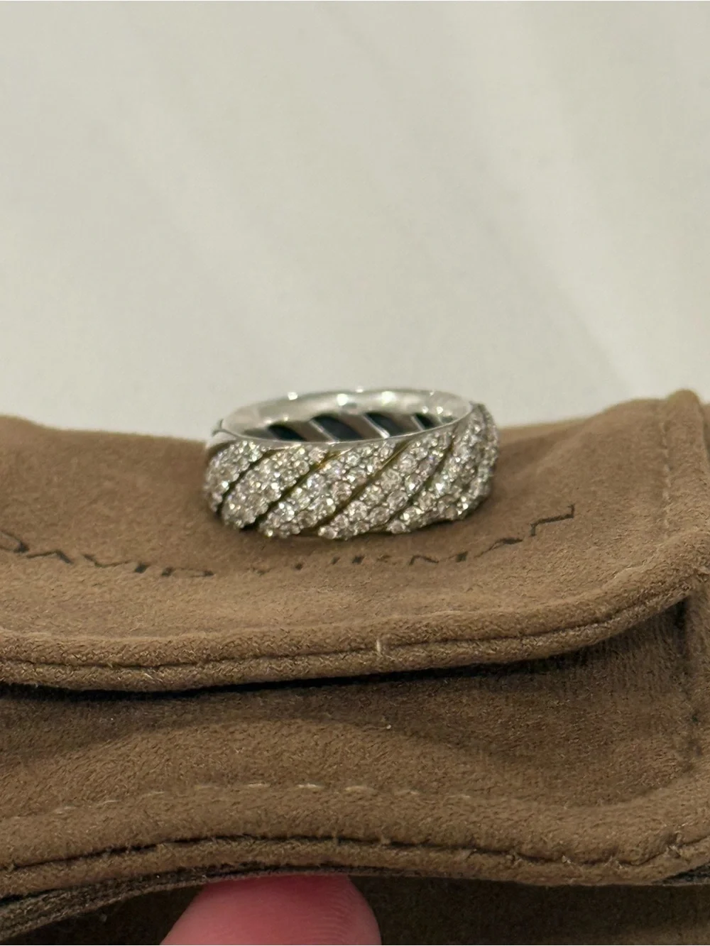 David yurman Sculpted cable Pave band ring